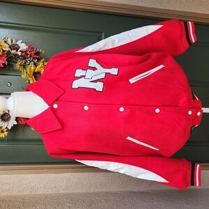Ladies Red Varsity Jacket